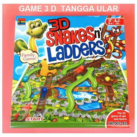 Jual Mainan ANAK EDUKASI GAME Ular Tangga 3D 3D Snakes Ladders Board