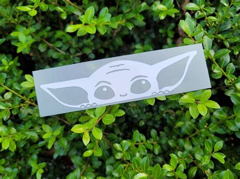 Baby Yoda Decal Grogu Decal Baby Alien Decal Baby Yoda Peeking Decal