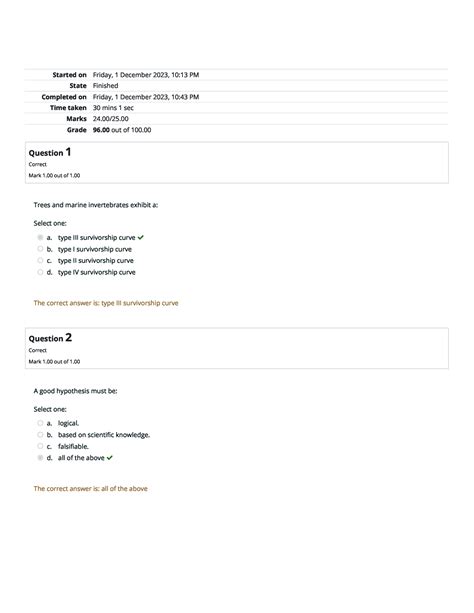 ENVS 1301 Graded Quiz Unit 3 Started On Friday 1 December 2023 10