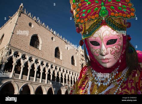 Mask In San Marco Square During Venice Carnival Venice UNESCO World