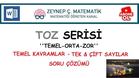 TEMEL KAVRAMLAR TEK VE ÇİFT SAYILAR SORU ÇÖZÜMÜ YouTube