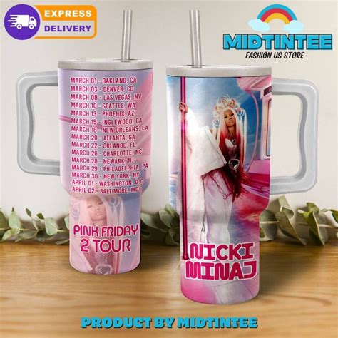 Nicki Minaj Pink Friday Tour Oz Stanley Tumbler Midtintee