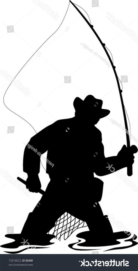 Fly Fishing Silhouette Vector at Vectorified.com | Collection of Fly Fishing Silhouette Vector ...