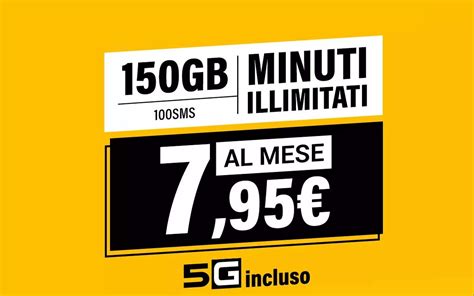 PROMO Fastweb 5G 150 Giga A 7 95 Al Mese