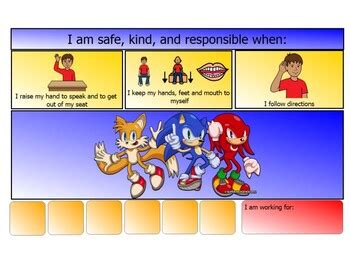 Sonic Token Board WITH Expectations By TheAutismExplorer TPT