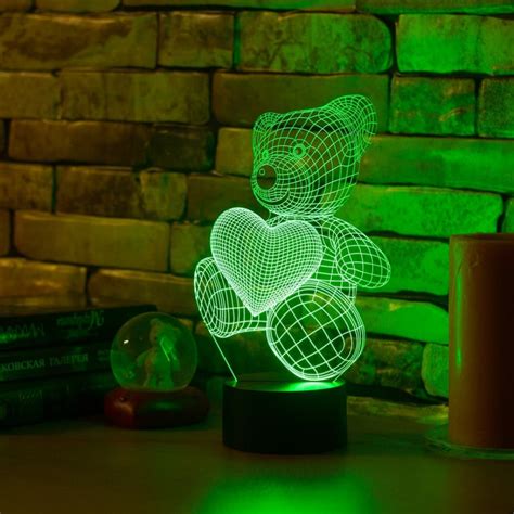 3D светильник Мишка купить в интернет-магазине PokupayLegko