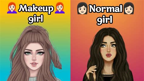 Makeup Girls Vs Normal Girls 👩🏻‍🦰💄💄👩🏻 Youtube