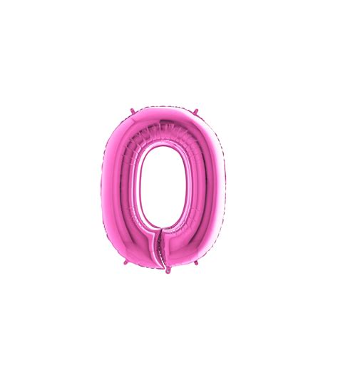 Ballon gonflable aluminium numéro zero rose fuchsia