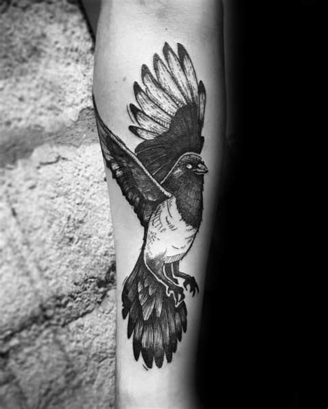 50 Magpie Tattoo Designs For Men Bird Ink Ideas