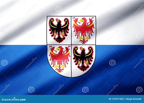 Trentino South Tyrol Realistic Flag Illustration Stock Illustration