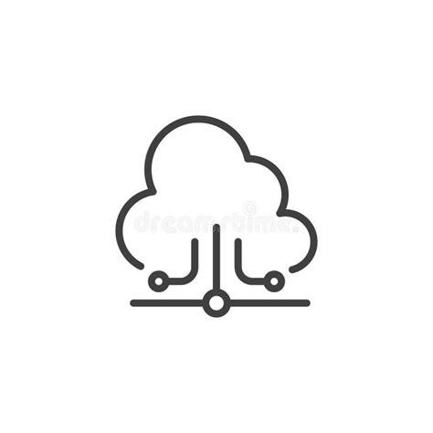 Cloud Computing Line Icon Stock Vector Illustration Of Internet