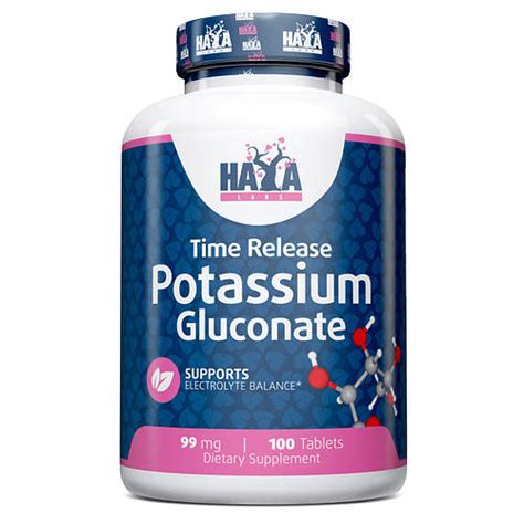 Калий глюконат Haya Labs Potassium Gluconate 99mg 100tabl, цена 231 грн ...