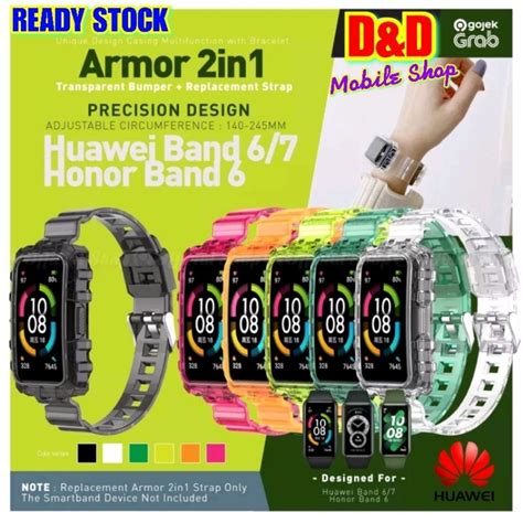 Jual Tali Strap Gelang Armor Bening 2 In 1 Silikon Silicone Huawei Band