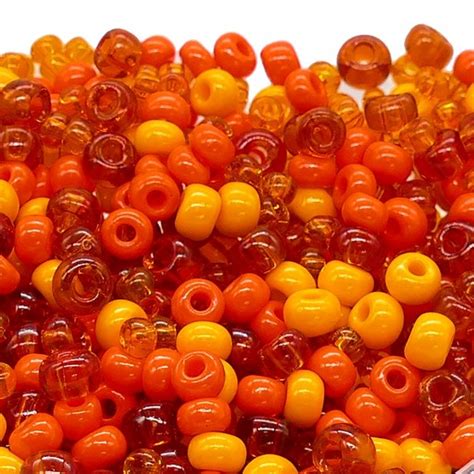 Preciosa Large Seed Beads Orange Mix G Beads And Beading