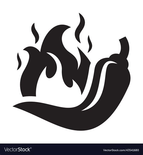 Pepper Spicy And Hot Icon Chilly Flame Royalty Free Vector