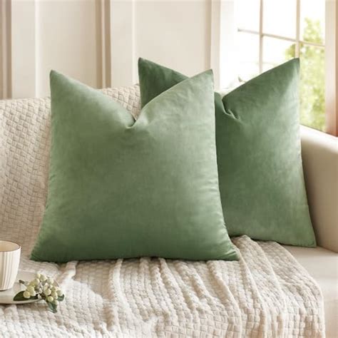 Amazon MIULEE Pack Of 2 Sage Green Decorative Pillow Covers 18x18