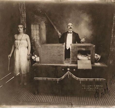 Photograph Of The Magician Professor Herrmann Sawing A Lady In Half 1923 Magician Art The