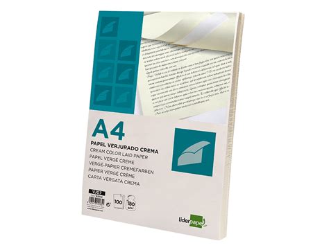 Papelería Carlin PAPEL VERJURADO LIDERPAPEL A4 180G M2 CREMA PAQUETE