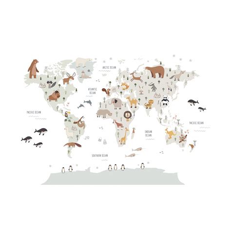 Map with animals panel