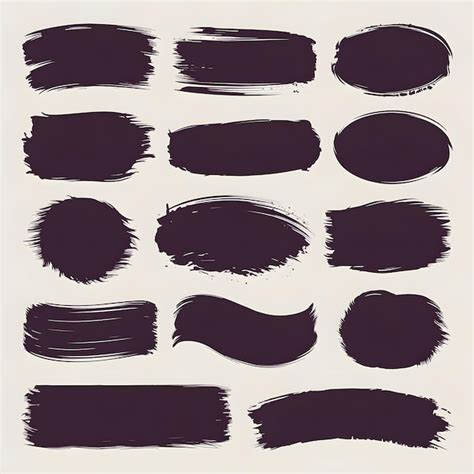 Premium Vector | Dark Puce Color Abstract Ink Brush Strokes Banner Texture Set