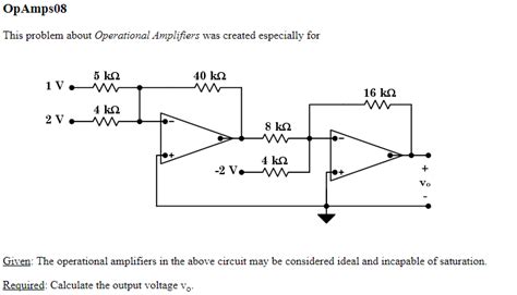 Solved Op Amps08 This Problem About Operational Amplifiers Chegg