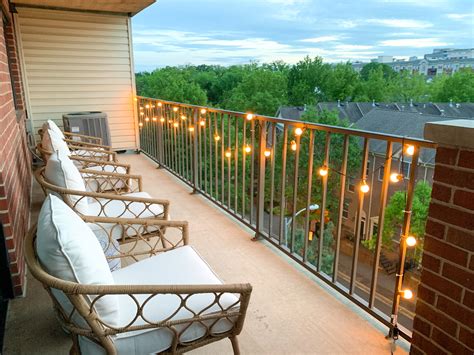 How I Hung My Balcony String Lights A Touch Of Teal