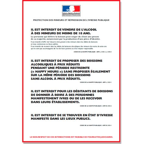 Affiche R Pression De L Ivresse Publique Et Protection Des Mineurs