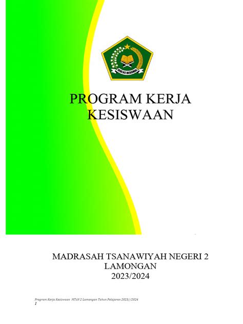 Program Kerja Kesiswaan 2023 2024 Pdf