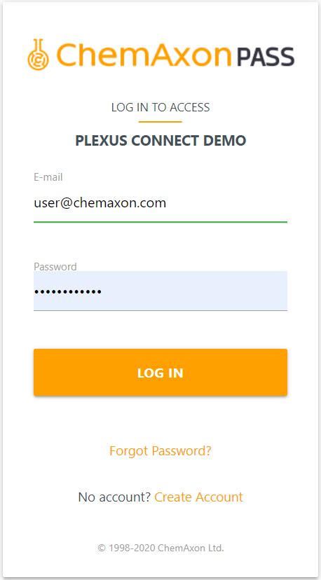 Plexus Connect - Log in | Chemaxon Docs