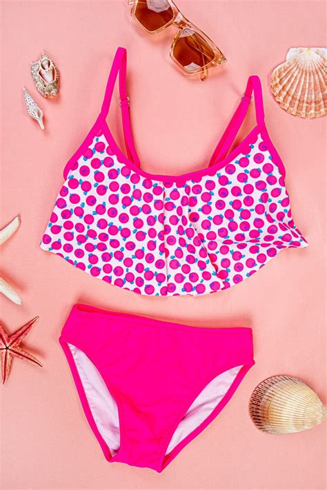 Meba Kız Çocuk Puantiye Desenli Esnek Volanlı Pembe Bikini Takım Fiyatı Yorumları