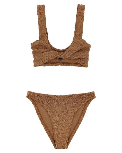 Hunza G Juno Bikini Set In Brown Lyst