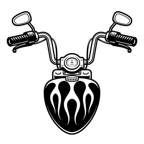 Black And White Motorcycle Handlebar Vector Illustration