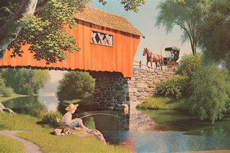 Paul Detlefsen Print Called Covered Bridge Ebth