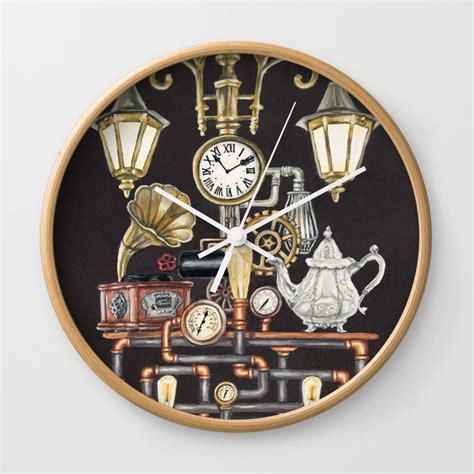 Steamanatomy Wall Clock By Tara Hayes Society6