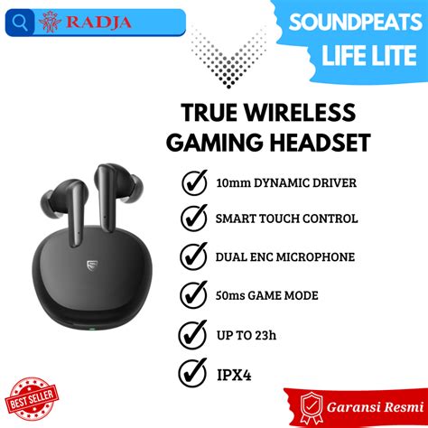 jual soundpeats life lite tws true wireless earbuds headset bluetooth