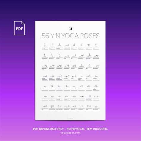 Yin Yoga Bungen Zum Ausdrucken Pdf Yin Yoga Poster Mit Posen Und