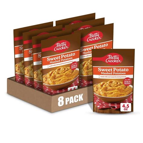 Betty Crocker Instant Serve Sweet Potato Mashed Potatoes 45 Oz Pack Of 8