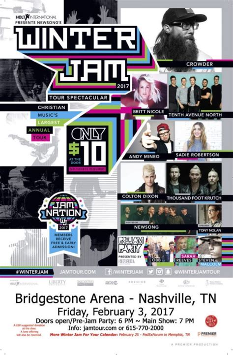 Winter Jam Volunteers Needed Bridgestone Arena Feb 3 Announcements