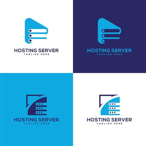 hosting server logo design modern minimal concept collection