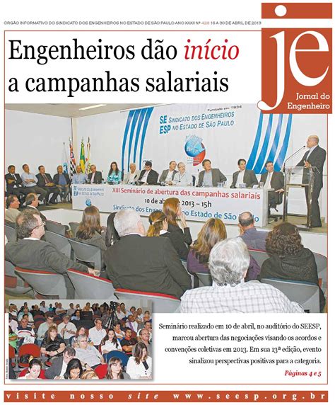 Jornal Do Engenheiro By Sindicato Dos Engenheiros No Estado De S O