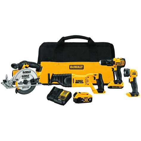 DEWALT 20-Volt MAX Lithium-Ion Cordless Drill/Driver & Saw Combo Kit (4 ...