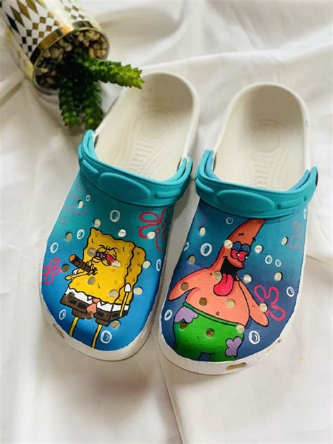 Cute Crocs Shoes Funny Shoes High Spongebob And Patrick Manado