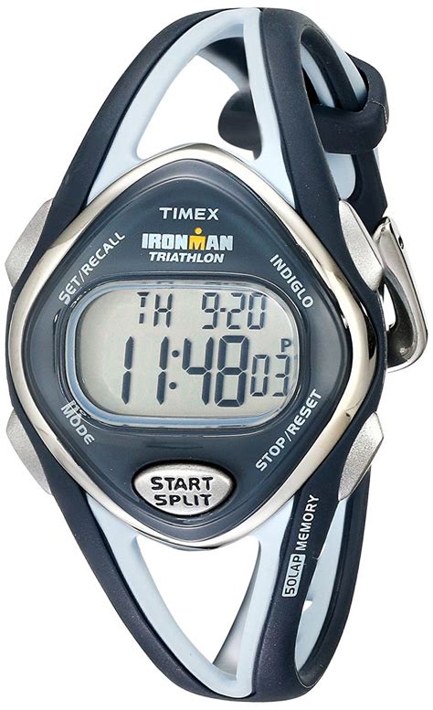 Timex Women S T5K038 Ironman Sleek 50 Lap Navy Resin Strap Watch