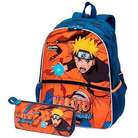 Kit Mochila De Costas Estojo Naruto Shippuden Kurama Shop Macrozao