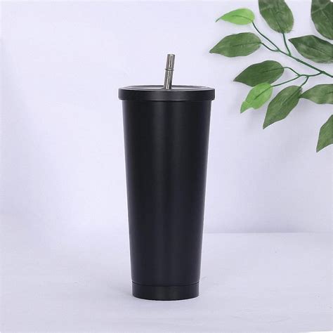 With Straw And Flip Lid Simple Modern Classic Insulated Tumbler