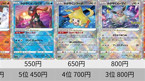 ポケカかがやくポケモン 相場価格ランキング23年9月Pokémon cardsShiniy Pokemon cards market