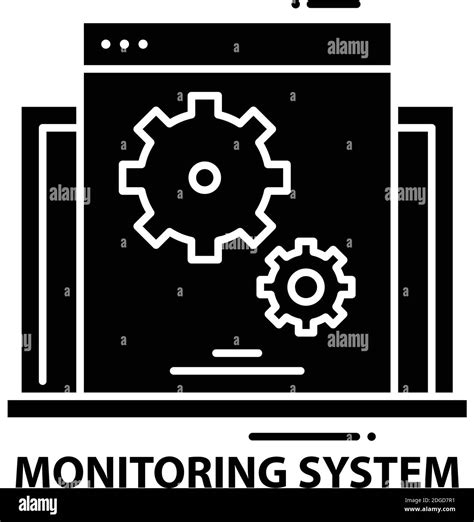 Monitoring System Icon Black Vector Sign With Editable Strokes Concept Illustration Stock