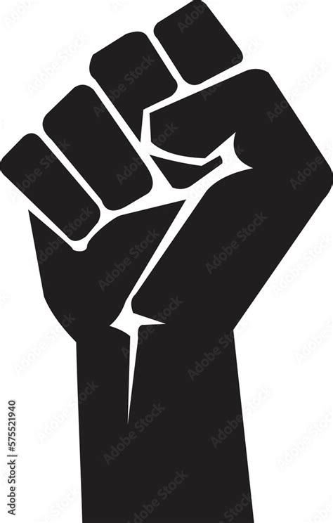 Symbol Of Victory Strength Power And Solidarity Raised Fist Flat