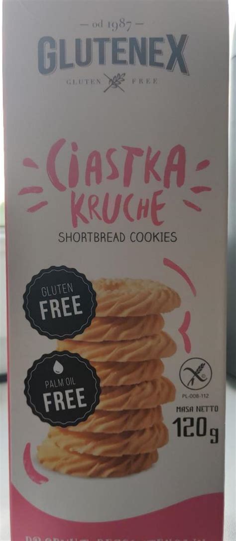 Печенье ciastka kruche Glutenex калорийность пищевая ценность