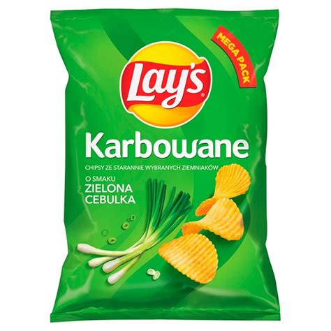 Lay S Chipsy Ziemniaczane Karbowane O Smaku Zielona Cebulka 210 G